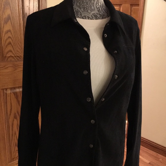 Black Suede Contrast stitching, Must Have In your Basics Closet - Picture 2 of 16